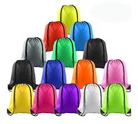 FEPITO 15 Pcs Polyester Cordon Sac À Dos Sac Sac Pack Cinch Fourre-Tout pour Kids Gym Voyager