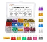 FEPITO 150 pcs Voiture Standard Fusibles Assortiment Lame Fusible 2A 3A 5A 7.5A 10A 15A 20A 25A 30A 35A 40A pour Auto Camion De Voiture avec 1 Lame Fusible Extracteur et 1 Boîte De Rangement