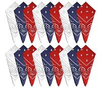 FEPITO 18 pcs Paisley Bandanas Assortiment de Bandanas Cowboy Unisexe Nouveauté Impression Tête Wrap Écharpe Bracelet pour Adultes et Enfants (3 Couleurs)