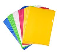 FEPITO 20 Pack A4 Zip Document Dossier Pochette Flush Folders Dossier en Plastique Porte-Documents Couleurs Assorties