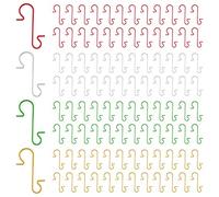FEPITO 200 Pcs Ornement De Noël Crochets 4 Couleurs Cintres en Or en Acier Inoxydable De Noël Parfait pour Art Craft Décorations D'arbres De Noël, Argent Rouge Or Vert