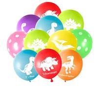 FEPITO 32 Pieces 12 "Dinosaures Ballons Dinosaur Ballons en Latex pour Dinosaur Party Décorations, 8 Couleurs