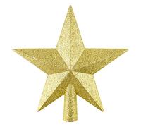 FEPITO 6 Pouces Glitter Star Mini Sapin de Noël Topper Incassable Petit Sapin de Noël Décoration Treetop pour Ornement de Vacances ou Décoration d'intérieur