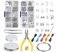FEPITO Bijoux Faisant Kit Bijoux Trouvant Outils de Démarrage Kit avec Pinces et Étriers pour Fabrication de Bijoux Réparation BRICOLAGE Artisanat Fournitures