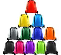 FEPITO Cordon Sacs À Dos Chaîne Sac À Dos En Vrac Fourre-tout Sac Cinch Sac Sport Sacs pour Gym Voyager (11 Colors, 12pcs)