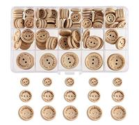 FEPITO fait à la main avec amour bouton en bois 15mm 20mm 25mm forme ronde boutons en bois pour la couture et l'artisanat décorations