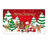FEPITO Joyeux Noël Bannière Extra Large Signe De Noël 70In X 41In Bande De Fond De Noël Bannière pour Xmas Maison Décorations Pour La Maison Intérieur En Plein Air De Fête De Noël Décor Fournitures