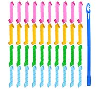 FEPITO Lot de 40 bigoudis magiques Boucles en spirale Styling Hair Rollers Kit Wave Styles Sans chaleur Bigoudi et crochets de coiffage pour toutes les longueurs de cheveux, 30 cm / 12 pouces