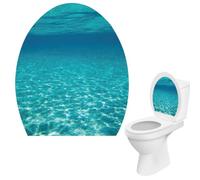 FEQDWOX 1 autocollant amovible pour siège de toilette, autocollant en vinyle, décoration de salle de bain, durable et pratique, accessoires de toilette, autocollant pour couvercle de toilette (océan)