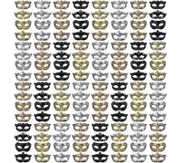 FEQO 128 Pièces Masque Vénitien Mascarade Vintage Antiques Masqué Rétro Mascarade Carnaval pour Femme Homme(Papillon, Prince, Princesse, Peri)