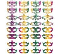 FEQO 32 Pièces Masque Vénitienne Vintage Masques Antiques Rétro Mascarade Masque Bal Masqué pour Femme Homme Carnaval Halloween Party