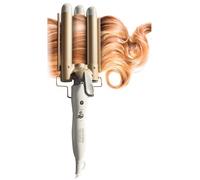 venteo - Fer à boucler 3 têtes - VELFORM TRI WAVE CURL - Blanc - Adulte - Chauffe rapidement - Contrôle de température réglable