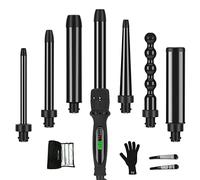 Fer a Boucler 7 En 1, Parwin Pro Beauty Boucleur a Cheveux, Professionnel Appareils Et Outils De Coiffure, Fer a Friser en Céramique avec 7 Baguettes Chauffantes, 100-230℃, Écran LCD