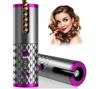 Fer à Boucler Automatique, Boucleur a Cheveux Portable Fer à Friser Sans Fil, Rechargeable USB, 6 Température/Minuterie