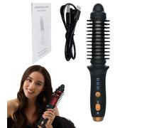 Fer à boucler de voyage - Brosse à boucler, peigne à boucler à température réglable | Brosse ronde chauffante soufflante, peigne parfait pour fer à boucler de voyage, brosse à lisser de voyage, brosse
