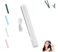 Fer à boucler Pipiup, Minilocke Mini fer à lisser double usage, Mini fer à boucler USB portable Pleteffect for cheveux courts et fins(White)