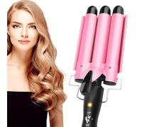 Fer à boucler pour cheveux - Avec 3 barils - Température réglable - 25 mm - Chauffage rapide - Grande vague pour longs et courts