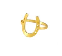 Fer à cheval en forme de U Femmes Bague En Acier Inoxydable Or Couleur Doigt Anneaux Mode Bijoux Porte-Bonheur Cadeau D’anniversaire Pour Amis