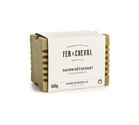 Fer à Cheval - Véritable Savon de Marseille - Stick Detachant 300g avec Surface Ondulée pour Aider à Enlever les Taches - Fabrication Artisanale Depuis 1856 - Sans Huile de Palme