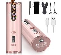 Fer à Friser Automatique, Boucleur a Cheveux Portables, Fer à Boucler Sans Fil Bigoudi Anti-Brûlures, 6 Minuterie/Température, USB Rechargeable, Affichage de LCD, pour Cheveux Longs/Courts Styler
