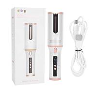 Fer à friser automatique sans fil, baguette à friser LCD Rechargeable par USB, blanc
