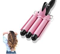 Fer à friser Boucleur - 3 tete - Diamètre 25mm - Style de cheveux bouclés ondulés,Rose