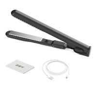 Fer À Friser De Voyage - Mini Fer À Lisser | Ferrs À Friser Portables, Ferr À Lisser | À Frisser Et Ferr Plat 2 En 1 Avec Chargement USB, Outil De Coiffure À Chauffage Rapide Pour Cheveux Cou