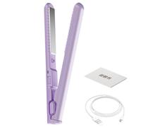 Fer À Friser De Voyage - Mini Fer À Lisser | Ferrs À Friser Portables, Ferr À Lisser | À Frisser Et Ferr Plat 2 En 1 Avec Chargement USB, Outil De Coiffure À Chauffage Rapide Pour Cheveux Cou