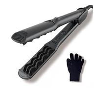 Fer a Gaufrer Les Cheveux, Gaufrier Cheveux, Hair Crimper 110-240V avec 3D PTC Ceramic pour Volumisant, Curling Iron avec Température Réglable Et écran LCD