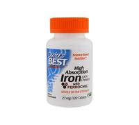 Doctor's Best High Absorption Iron with Ferrochel 27 mg - 120 Comprimés