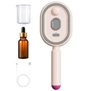 Fer à lisser à vapeur rechargeable avec spray 21,7 x 7,8 x 6,2 cm ABS | Brosse à vapeur électrique pour cheveux avec lumière rouge et huile | Peigne démêlant antistatique et massage à coussin d'air