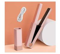 Fer à Lisser Et à Boucler Les Cheveux, Lisseur Portable USB Rechargeable, Fer à Boucler Portable, Mini Lisseur De Voyage, Chauffage Rapide Et Température Réglable (Pink)