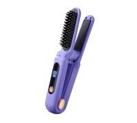 Fer à lisser portable à double usage - Fer à lisser sans fil, brosse lissante portable sans fil | Peigne anti-brûlure, brosse lissante portable à porter, fer à lisser 2 e