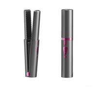 Fer à Lisser Portable Température Réglable 3 Niveaux | Chauffe en 30 secondes, 2-en-1 lisse et boucle, pour idéal coiffage rapide matin, technologie céramique douce(Black)
