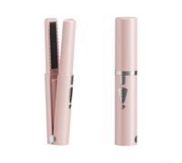 Fer à Lisser Portable Température Réglable 3 Niveaux | Chauffe en 30 secondes, 2-en-1 lisse et boucle, pour idéal coiffage rapide matin, technologie céramique douce(Pink)