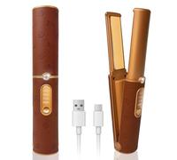 Fer à lisser Sans Fil Lisseur Boucleur Cheveux 2 EN 1, Titanium Lisseur De Voyage Par USB Rechargeable, 3 Réglages De Température À Chauffage Rapide, Convient À Tous Les Types De Cheveux, 5000 MAh
