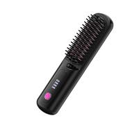 Fer à lisser sans fil - Peigne à cheveux à chauffage rapide, 4 niveaux réglables, rechargeable, chauffage rapide pour la maison, les voyages, le curling pour femmes et adolescentes