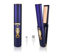 Lisseur à cheveux sans fil avec batterie 5000 mAh lisseur et boucleur 2 en 1 mini lisseur à cheveux sans fil plaques en titane 3D lisseur de voyage portable avec housse anti-brûlure chauffage rapide