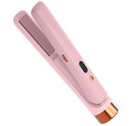 Fer à lisser sans fil portable rechargeable - Chauffage rapide - Température réglable pour un lissage et un bouclage professionnels - Portable et facile à transporter (rose clair)