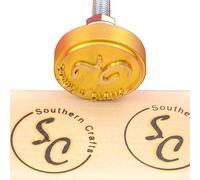 Fer à marquer avec logo personnalisé pour bois, fer à marquer pour menuisiers, artisans du cuir, tampon thermique pour barbecue, y compris la poignée en bois (2,5 x 2,5 cm)