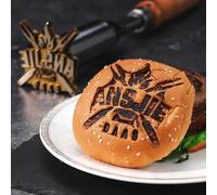 Fer à Marquer Personnalisé Pour Burger | Tampon Pour Aliments | Fer à Marquer Pour Pains à Hamburger | Fer à Marquer Pour Viande Pour Steaks | Fer à Marquer Pour Barbecue | Fer à Brûler Le Bois