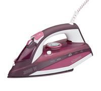 Bomann, DB 6005 CB, Fer à repasser vapeur, 2600 W, Vapeur Verticale, Semelle Céramique anti rayures, 40 buses pour la Vapeur Blanc/Rouge, Semelle céramique anti-rayures