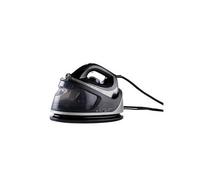 Fer à repasser avec centrale vapeur recharge continue et verticale 40-60 G/Min. 2250 W Sébatoir amovible 1,1 litre plaque céramique, dimensions 23 x 12 cm, thermostat réglable, couleur noir argenté