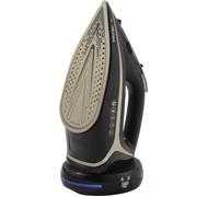 Petra PF0987VDEEU7 Fer à Repasser Vapeur Sans Fil - Design 2 po 1, 2600 W, semelle en céramique, température réglable, réservoir 300 ml, anti-calcaire / anti-goutte, jet de vapeur 140g, platine / noir