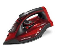 Fer à Repasser Morphy Richards easyCHARGE 360 303250 2400W 350ml 30g/min Anti-Goutte Sans Fil Base 360° Semelle en Céramique Rouge Noir, Rouge G