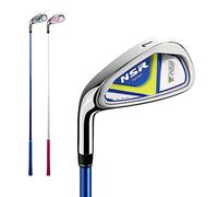 Fer à repasser pour gaucher pour enfants, garçons et filles de 3 à 12 ans - Facile à balancer - Fer de golf pour droitier (gauche, bleu, n° 7 (6 à 8 ans)