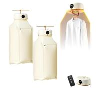 Fer à repasser vapeur automatique sans fil avec télécommande - Défroisseur et sèche-linge portable for petits espaces et voyages(Beige-2pcs)