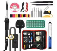 Fer A Souder, 60 W Température Réglable 200-450 °c, Outils De Soudage Avec Interrupteur Marche/arrêt, 5 Pointes À Souder, Pompe À Dessouder, Tube En Fil D'étain, Support, Pour Débutant/Bricolage