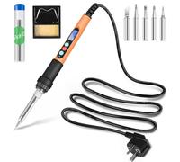 Fer à Souder 90W, Kit Professionnel de Précision avec Écran LCD, Température Réglable de 180-480°C, Fer à Souder Étain avec 5 Pointes, Fil de Soudure, Support, Mémoire, °C/°F, Fer à Souder Électrique