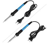 Fer à Souder électrique 60w Kit D'outils à Main à Température Réglable avec Bouton Marche/Arrêt pour Stations de Soudage Projets D'étain à Souder (bleu)(Norme européenne 220V)